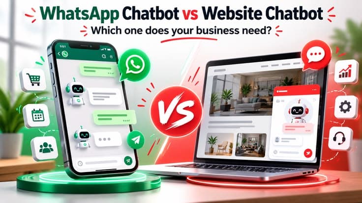WhatsApp chatbot vs website chatbot comparison for small businesses in India