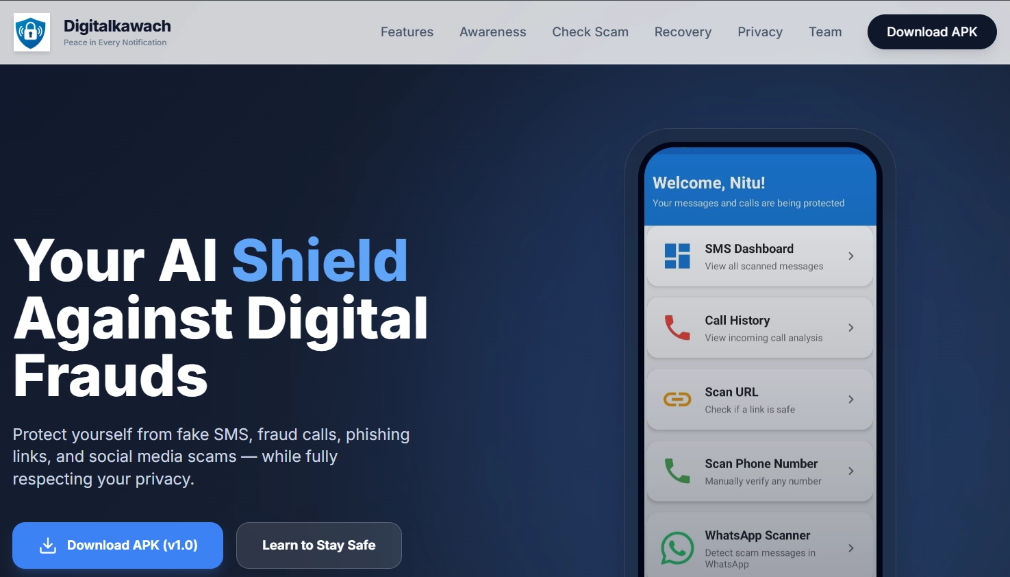 Digital Kawach — Cybersecurity Awareness Platform developed by A&N Web Services